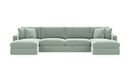 Online Designer Living Room James 3-Piece 4-Seat U Chaise Sectional