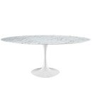 Online Designer Combined Living/Dining Lippa 78-inch White Stone-top Laquered Dining Table