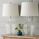 Online Designer Bedroom Abbyson Azure Clear Glass Table Lamp (Set of 2)
