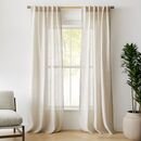 Online Designer Living Room Sheer European Flax Linen Curtain - Natural Flax