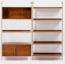 Online Designer Living Room Linden Mid-Century Wall Shelf Set with Storage