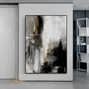 Online Designer Living Room Black And White Abstract Painting,Large Brown Abstract Painting,Gray Painting Wall Art,Oversized Painting Black And White Abstract Painting
