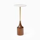 Online Designer Combined Living/Dining Hudson Collection Drink Table, Walnut, White Marble