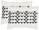 Online Designer Living Room Safavieh Pillow Collection Throw Pillows, 12 by 20-Inch, Geo Mountain Slate, Set of 2