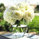 Online Designer Combined Living/Dining Artificial Rose and Hydrangea Floral Arrangement and Centerpiece in Vase