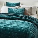 Online Designer Bedroom Lush Velvet Tack Stitch Quilt, King/Cal. King