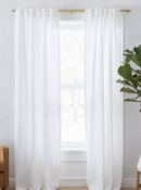 Online Designer Bedroom European Flax Linen Curtain - White
