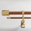 Online Designer Home/Small Office Mid-Century Double Rod, Wood/Brass