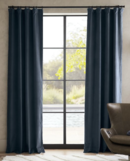 Online Designer Bedroom Velvet Twill Blackout Curtain, Steel Blue, 50 x 108