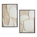 Online Designer Hallway/Entry Ivory Hush Abstract Framed Glass Wall Art 2 Piece
