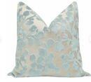 Online Designer Bedroom Blossom Cut Velvet // Spa Blue Pillow COVER ONLY | cut velvet | blue floral print | designer velvet pillow | bedroom + home decor