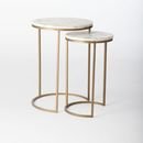 Online Designer Living Room Marble Round Nesting Side Table (Set of 2)