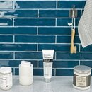 Online Designer Bathroom Seaport Atlantic Blue 2x10 Polished Ceramic Wall Tile