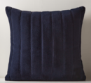 Online Designer Combined Living/Dining CHANNEL NAVY FAUX FUR THROW PILLOW WITH FEATHER-DOWN INSERT 18