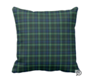 Online Designer Living Room Stewart Hunting Tartan Green and Blue Plaid Throw Pillow (cotton 20 x 20)