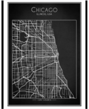 Online Designer Living Room Chicago Map Framed
