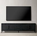 Online Designer Other FRENCH CONTEMPORARY PANEL 4-DOOR MEDIA CONSOLE WITH