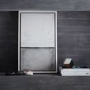 Online Designer Kitchen Framed Print - White on Gray