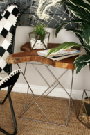 Online Designer Living Room TEAK AND METAL END TABLE