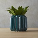 Online Designer Home/Small Office accordion teal vase-planter
