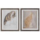 Online Designer Living Room Cat Framed Prints, S/2