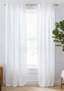 Online Designer Living Room European Flax Linen Curtain - White-Comes as a set of 2