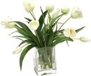 Online Designer Combined Living/Dining Waterlook Elegant Tulips Floral Arrangements in Glass Vase