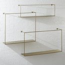 Online Designer Combined Living/Dining antiqued brass large floating shelves set of 3