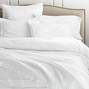 Online Designer Combined Living/Dining Washed Organic Cotton White Full/Queen Duvet Cover
