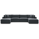 Online Designer Combined Living/Dining Commix 6 - Piece Upholstered Sectional