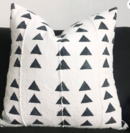 Online Designer Combined Living/Dining Authentic African mudcloth white w/ black triangles 19