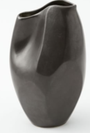 Online Designer Home/Small Office Pinched Black Ceramic Vase
