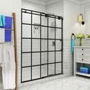 Online Designer Bathroom Kamaya 56 - 60 in. x 76 in. Completely Frameless Sliding Shower Door in Matte Black, Right Opening
