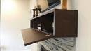 Online Designer Living Room Custom fireplace mantel with drop front shelf
