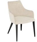 Online Designer Combined Living/Dining Rico Modern Classic Ivory Upholstered Grey Steel Dining Side Chair