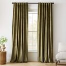 Online Designer Living Room Lustre Velvet Curtain - Dark Olive