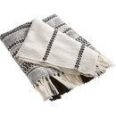 Online Designer Other JEMA BLACK AND WHITE THROW WITH TASSELS