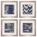 Online Designer Living Room Indigo Batik Print, Set of 4
