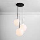 Online Designer Living Room Sculptural Glass 3-Light Globe Chandelier - Milk