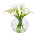 Online Designer Bathroom Faux Calla Lily in Glass Bowl - White