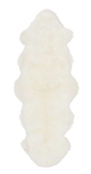 Online Designer Bedroom Double-Pelt Sheepskin Rug, 2x6', Ivory