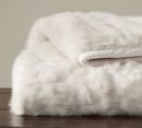 Online Designer Dining Room GATHERED FAUX FUR THROW - IVORY