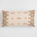 Online Designer Combined Living/Dining Gold Embroidered Basket Weave Lumbar Pillow