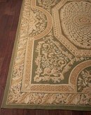 Online Designer Combined Living/Dining NourCouture Aubusson Hand Knotted Olive Rug