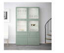 Online Designer Business/Office Besta Storage combination  in Selsviken high gloss white with clear glass doors.