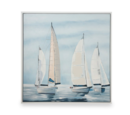 Online Designer Bedroom Framed Canvas Art, Boats (100 cm X 100 cm - Multicolour)