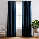 Online Designer Living Room Worn Velvet Curtain - Regal Blue