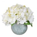 Online Designer Combined Living/Dining Faux White Hydrangea