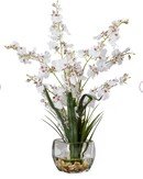 Online Designer Living Room Liquid Illusion Dancing Lady Orchids Floral Arrangement in Vase