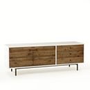 Online Designer Combined Living/Dining Reclaimed Wood + Lacquer Media Console - Long